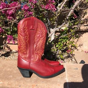 Cherry red Laredo boots